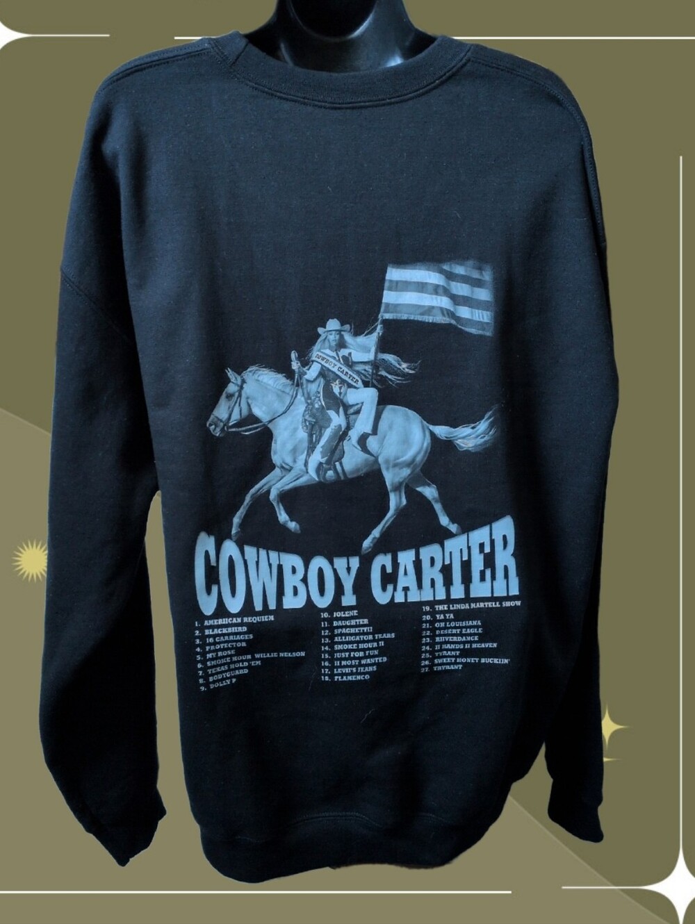 ✨ Beyonce Cowboy Carter Album Crew Sweater Size L